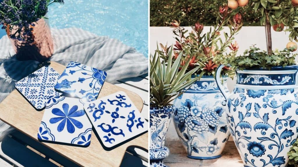 Pottery and coasters are a great way to create a Mediterranean Blue White home | TheMediterra.com