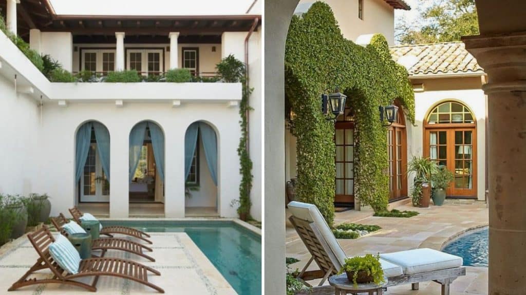 The central courtyard is one of the hallmarks of a hacienda home | TheMediterra.com
