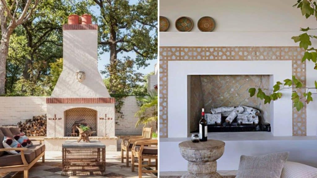 Stone accents, such as a fireplace or stone wall add warmth to the modern Mediterranean style