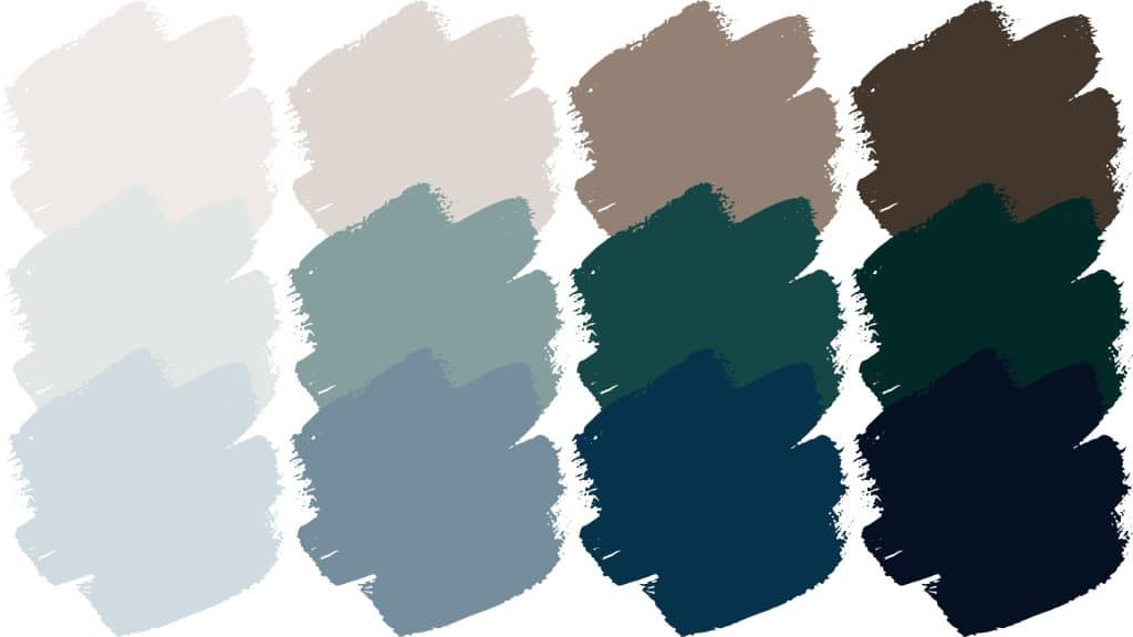 Neutral colors like beige, gray, and off-white, or cool colors like blue and green are great colors for a calming home