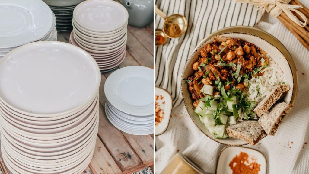 Provide enough plates, bowls, and cups to accommodate your vacation home's maximum capacity