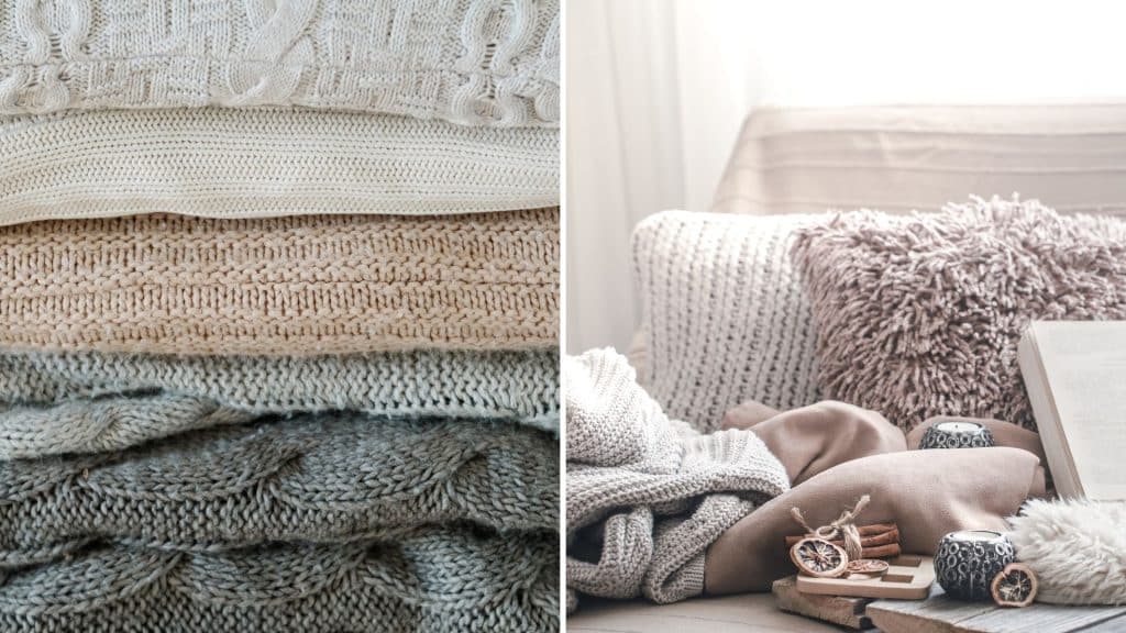 Mix and match different textures and patterns for a cozy effect