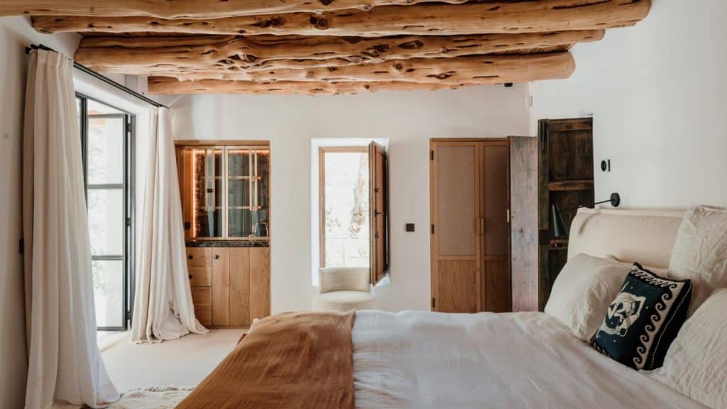 The Ibiza Finca Master Bedroom is a Blend of Traditional Warmth and Contemporary Comfort